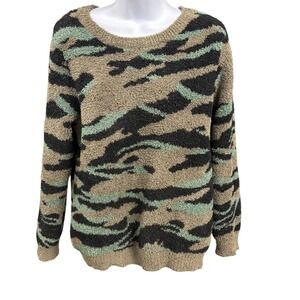 Barefoot‎ Dreams CozyChic Camo Print Pullover Sweater Women's Small